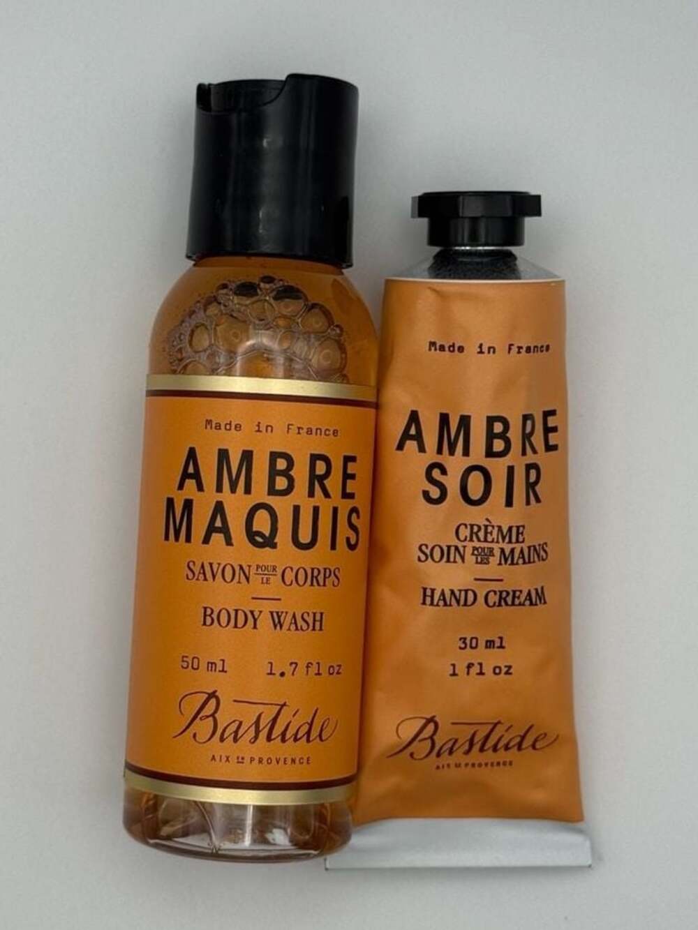 Bastide Ambre Maquis Body Wash (50ml) and Ambre Soir Hand Cream (30ml) Set